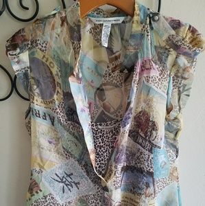 Dvf silk safar top